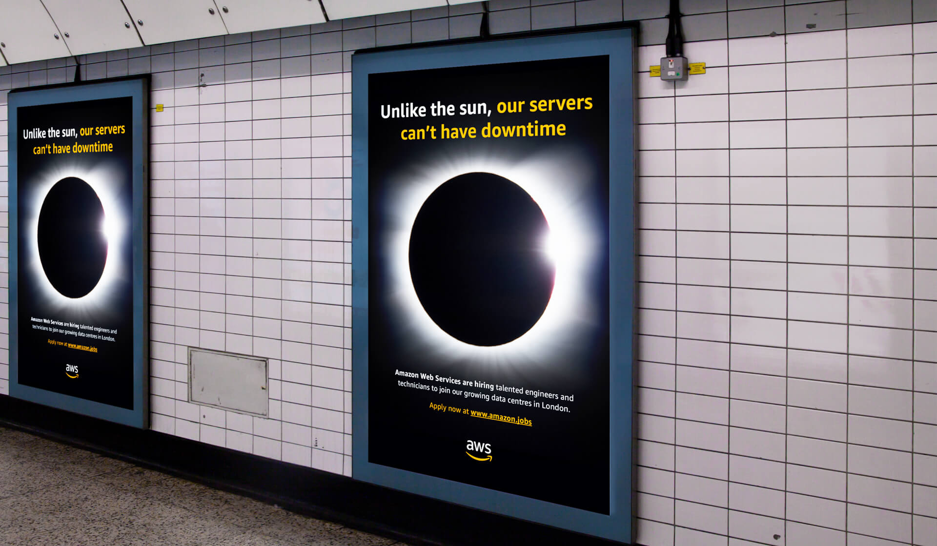 Amazon - Unlike The Sun - Mellor&Smith advertising campaign at tube station