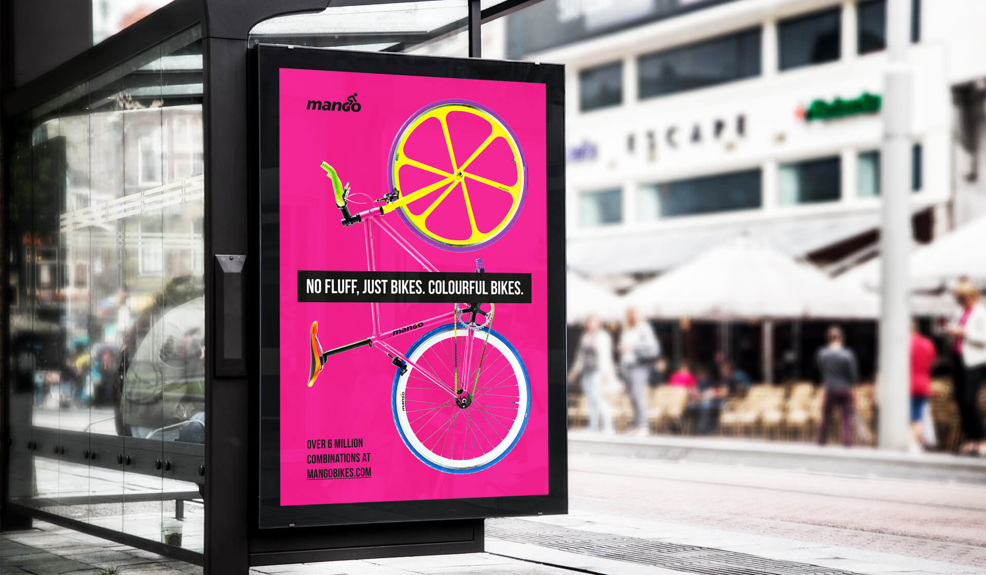 Mango Bikes - No Fluff - Mellor&Smith Advertising campaign at bus stop