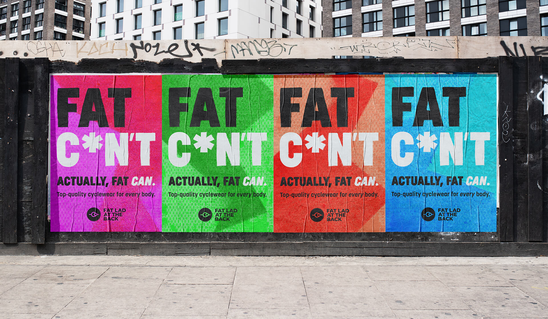 Fat Lad at the Back - Fat C*n't - Mellor&Smith - Ad campaign - Outdoor Flyposting - Paul Mellor